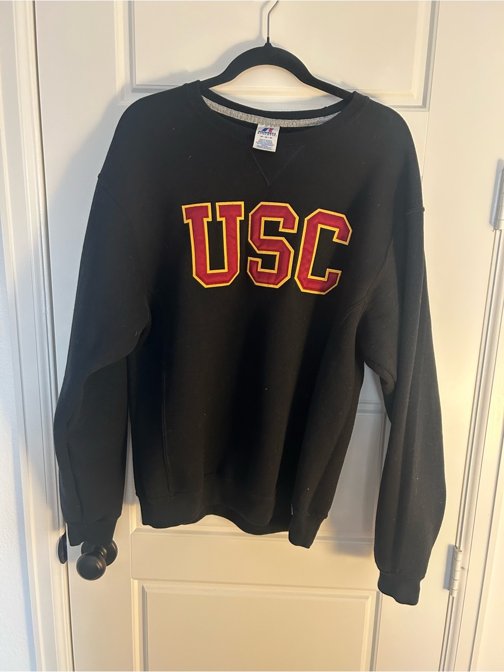 USC Black Crewneck Sweatshirt with Red & Gold Lettering